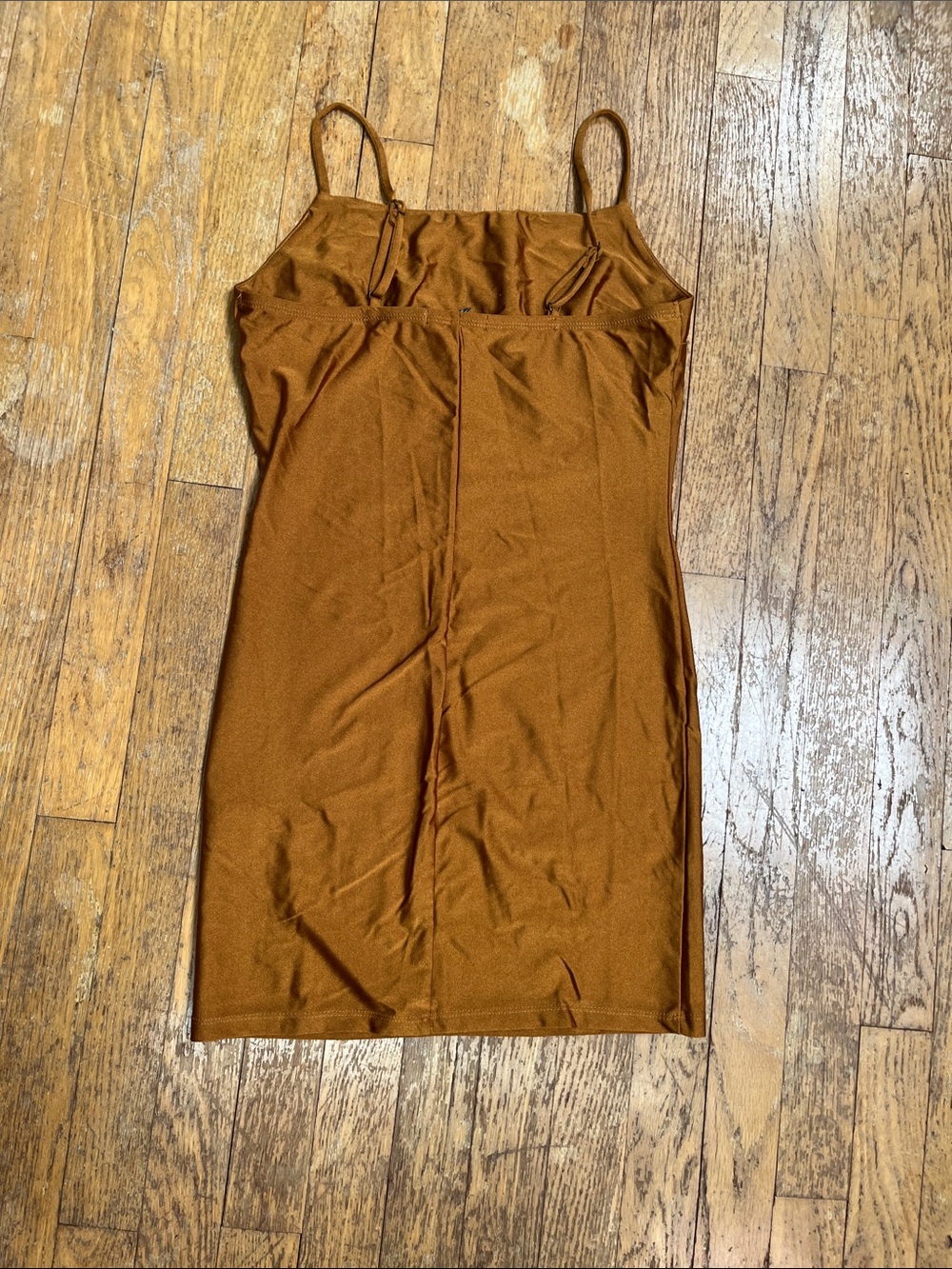 NWT Forever 21 Slip Bodycon Mini Dress goldenrod - Picture 3 of 3